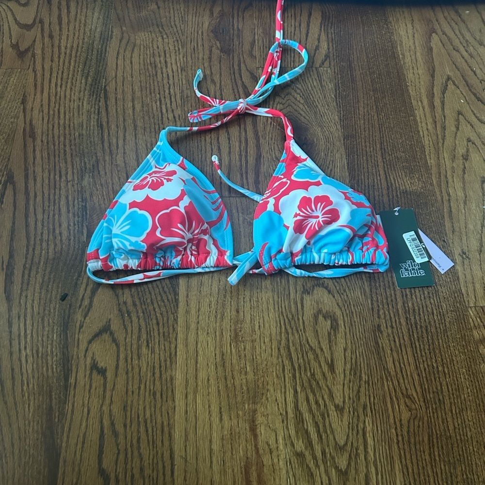 Wild Fable Floral Bikini Top Size Large New with Tags